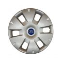 AK Автомобільні модельні колпаки R15, A124, сріблясті з логотипом Ford (Комплект 4 шт.)