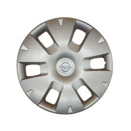 AK Автомобільні модельні колпаки R15, A124, сріблясті з сірим логотипом Opel (Комплект 4 шт.)