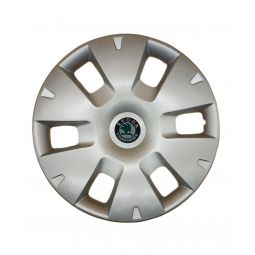 AK Автомобільні модельні колпаки R15, A124, сріблясті з логотипом Skoda (Комплект 4 шт.) AK Автомобільні модельні колпаки R15, A124, сріблясті з логотипом Skoda (Комплект 4 шт.)