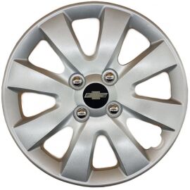 AK Автомобільні модельні колпаки  R15, A129, сріблясті з логотипом Chevrolet (Комплект 4 шт.)