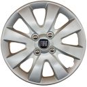 AK Автомобільні модельні колпаки  R15, A129, сріблясті з логотипом Fiat (Комплект 4 шт.)