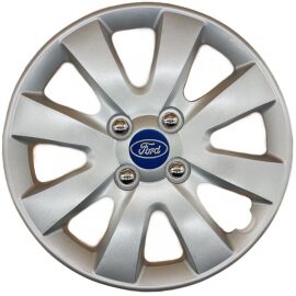 AK Автомобільні модельні колпаки  R15, A129, сріблясті з логотипом Ford (Комплект 4 шт.)