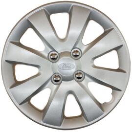 AK Автомобільні модельні колпаки  R15, A129, сріблясті з сірим логотипом Ford (Комплект 4 шт.)