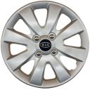 AK Автомобільні модельні колпаки  R15, A129, сріблясті з логотипом Kia (Комплект 4 шт.)