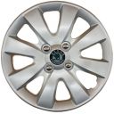 AK Автомобільні модельні колпаки  R15, A129, сріблясті з логотипом Skoda (Комплект 4 шт.)