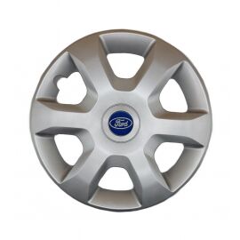 AK Автомобільні модельні колпаки R15, A132, сріблясті з логотипом Ford (Комплект 4 шт.)