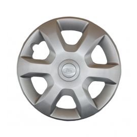 AK Автомобільні модельні колпаки R15, A132, сріблясті з сірим логотипом Ford (Комплект 4 шт.)
