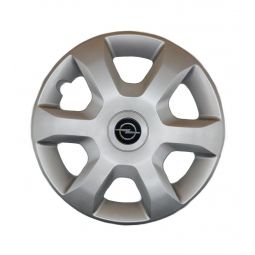 AK Автомобільні модельні колпаки R15, A132, сріблясті з логотипом Opel (Комплект 4 шт.)