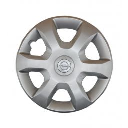 AK Автомобільні модельні колпаки R15, A132, сріблясті з сірим логотипом Opel (Комплект 4 шт.)