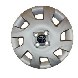 AK Автомобільні модельні колпаки під болти R15, A133, сріблясті з логотипом Toyota (Комплект 4 шт.)