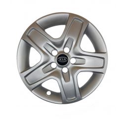 AK Автомобільні модельні колпаки R16, A143, сріблясті з логотипом Kia (Комплект 4 шт.)