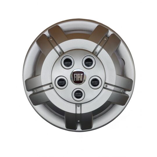 AK Автомобільні модельні колпаки R16, A146, сріблясті з логотипом Fiat (Комплект 4 шт.)