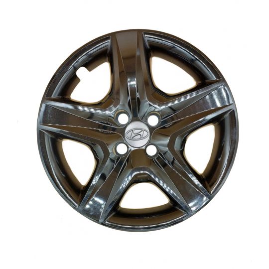 AK Автомобільні модельні колпаки R16, A148, чорні з логотипом Hyundai (Комплект 4 шт.)