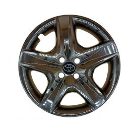 AK Автомобільні модельні колпаки R16, A148, чорні з логотипом Toyota (Комплект 4 шт.)