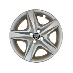 AK Автомобільні модельні колпаки R16, A148, сріблясті з логотипом Dacia (Комплект 4 шт.)