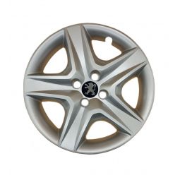 AK Автомобільні модельні колпаки R16, A148, сріблясті з логотипом Peugeot (Комплект 4 шт.)