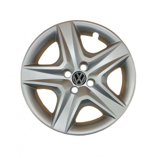 AK Автомобільні модельні колпаки R16, A148, сріблясті з логотипом Volkswagen (Комплект 4 шт.)