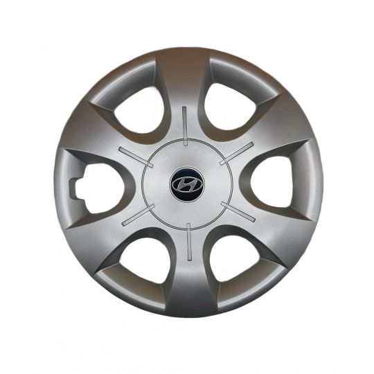 AK Автомобільні модельні колпаки R16, A149, сріблясті з логотипом Hyundai (Комплект 4 шт.)