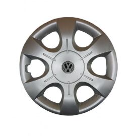 AK Автомобільні модельні колпаки R16, A149, сріблясті з логотипом Volkswagen (Комплект 4 шт.)
