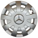 AK Автомобільні модельні колпаки R16, A153, сріблясті з логотипом Mercedes (Комплект 4 шт.)