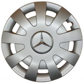 AK Автомобільні модельні колпаки R16, A153, сріблясті з логотипом Mercedes (Комплект 4 шт.)