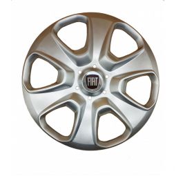 AK Автомобільні модельні колпаки R15, A177, сріблясті з логотипом Fiat (Комплект 4 шт.)
