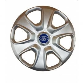 AK Автомобільні модельні колпаки R15, A177, сріблясті з логотипом Ford (Комплект 4 шт.)