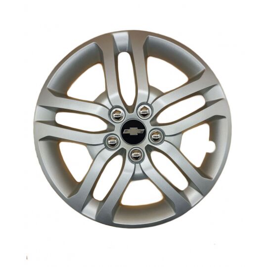 AK Автомобільні модельні колпаки R16, A178, сріблясті з логотипом Chevrolet (Комплект 4 шт.)