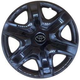 AK Автомобільні модельні колпаки R15, A191, чорні з логотипом Toyota (Комплект 4 шт.)