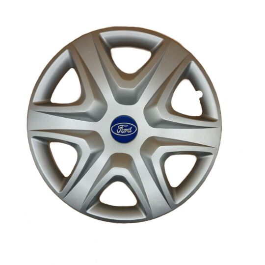 AK Автомобільні модельні колпаки R15, A191, сріблясті з логотипом Ford (Комплект 4 шт.)