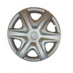 AK Автомобільні модельні колпаки R15, A191, сріблясті з сірим логотипом Renault (Комплект 4 шт.)