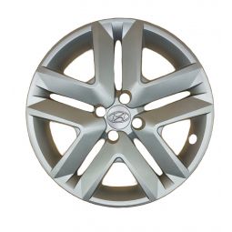 AK Автомобільні модельні колпаки під болти R16, A201, сріблясті з сірим логотипом Hyundai (Комплект 4 шт.)