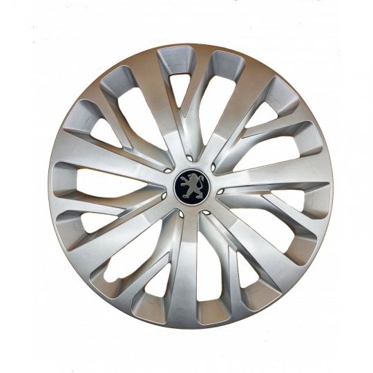 AK Автомобільні модельні колпаки R16, A205, сріблясті з логотипом Peugeot (Комплект 4 шт.) AK Автомобільні модельні колпаки R16, A205, сріблясті з логотипом Peugeot (Комплект 4 шт.)