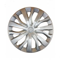 AK Автомобільні модельні колпаки R16, A205, сріблясті з сірим логотипом Renault (Комплект 4 шт.)