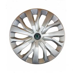 AK Автомобільні модельні колпаки R16, A205, сріблясті з логотипом Skoda (Комплект 4 шт.)