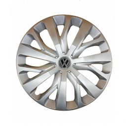AK Автомобільні модельні колпаки R16, A205, сріблясті з логотипом Volkswagen (Комплект 4 шт.)