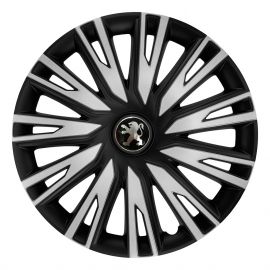 ARGO Copra Silver&Black R14 Колпаки для колес с логотипом Peugeot (Комплект 4 шт.)