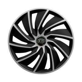 ARGO Turbo Silver&Black R14 Колпаки для колес с логотипом Kia (Комплект 4 шт.)