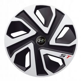 J-TEC ST Silver&Black R13 Колпаки для колес с логотипом Hyundai (Комплект 4 шт.)