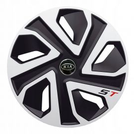 J-TEC ST Silver&Black R14 Колпаки для колес с логотипом Kia (Комплект 4 шт.)
