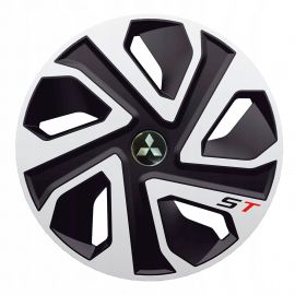 J-TEC ST Silver&Black R14 Колпаки для колес с логотипом Mitsubishi (Комплект 4 шт.)