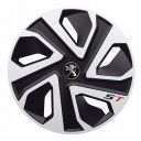 J-TEC ST Silver&Black R16 Колпаки для колес с логотипом Peugeot (Комплект 4 шт.)