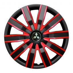 Колпаки Jawoplast Volare Duo Black-Red R15 Mitsubishi (Комплект 4 шт.)