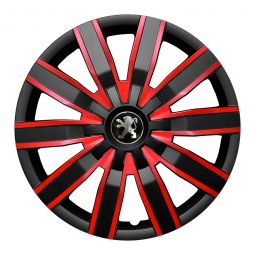 Колпаки Jawoplast Volare Duo Black-Red R15 Peugeot (Комплект 4 шт.)
