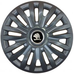 Колпаки SJS 313 Black R15 Skoda NEW (Комплект 4 шт.)