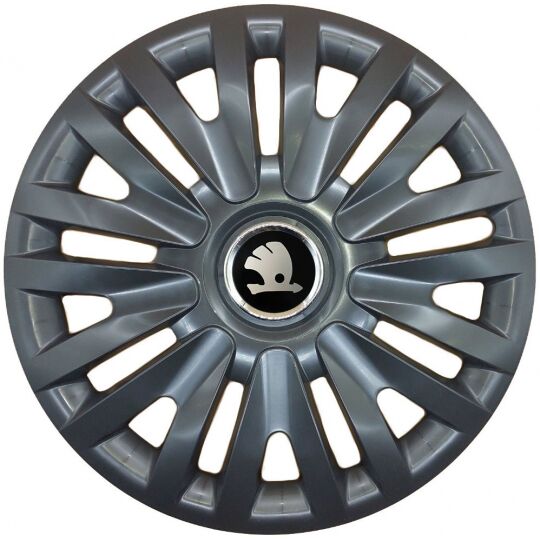 Колпаки SJS 313 Black R15 Skoda NEW (Комплект 4 шт.)