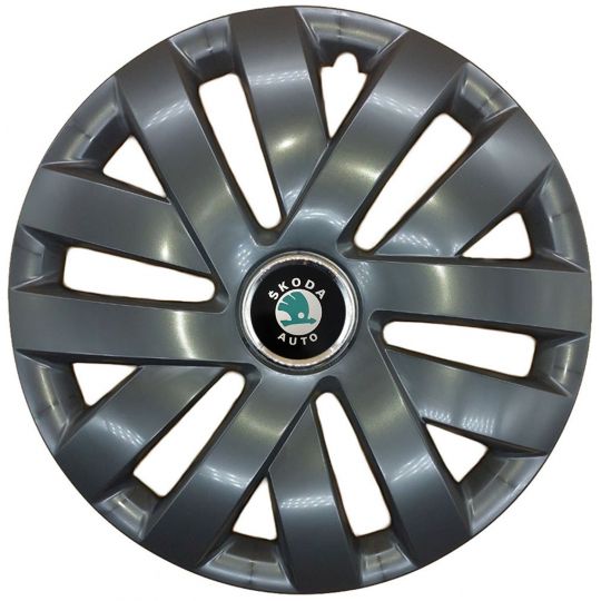 Колпаки SJS 315 Black R15 Skoda-зелена (Комплект 4 шт.)
