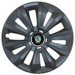 Колпаки SJS 346 Black R15 Skoda-зелена (Комплект 4 шт.)