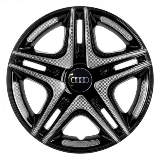 STAR Дакар Super Black R15 Ковпаки для коліс з логотипом Audi (Комплект 4 шт.)