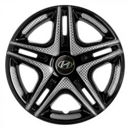 STAR Дакар Super Black R15 Ковпаки для коліс з логотипом Hyundai (Комплект 4 шт.)